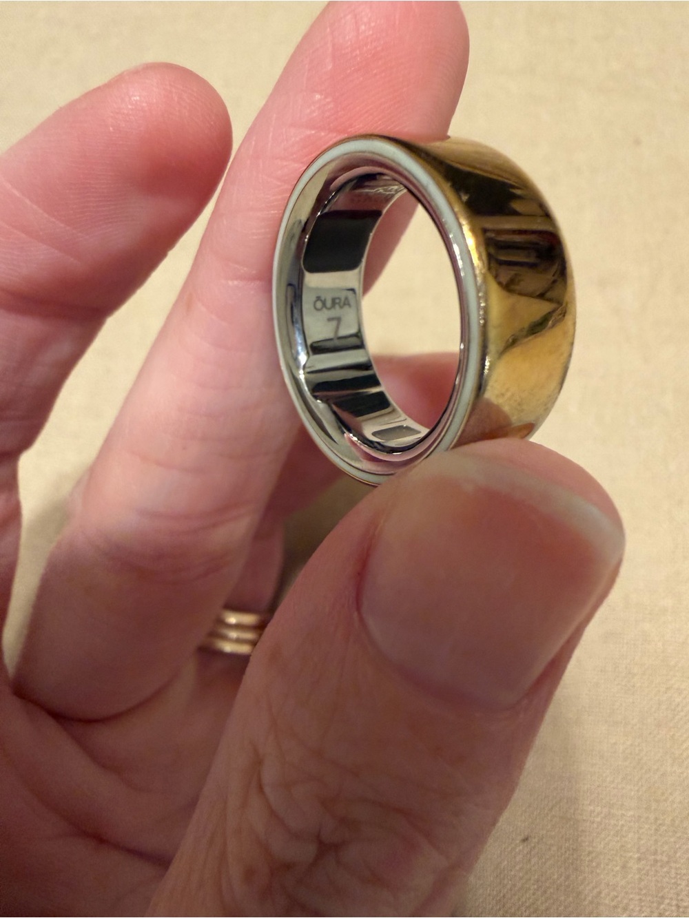 Oura Two-Tone Wide Band Ring in Gold and Silver